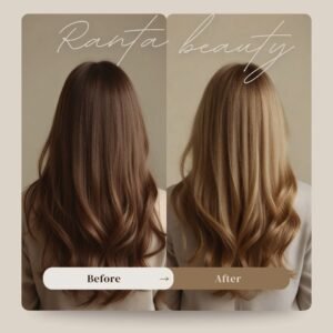 Beige Minimalist Before After Hair Salon Instagram Post
